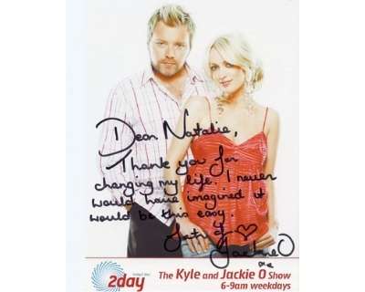 Kyle and Jackie O from 2 day fm thank you card