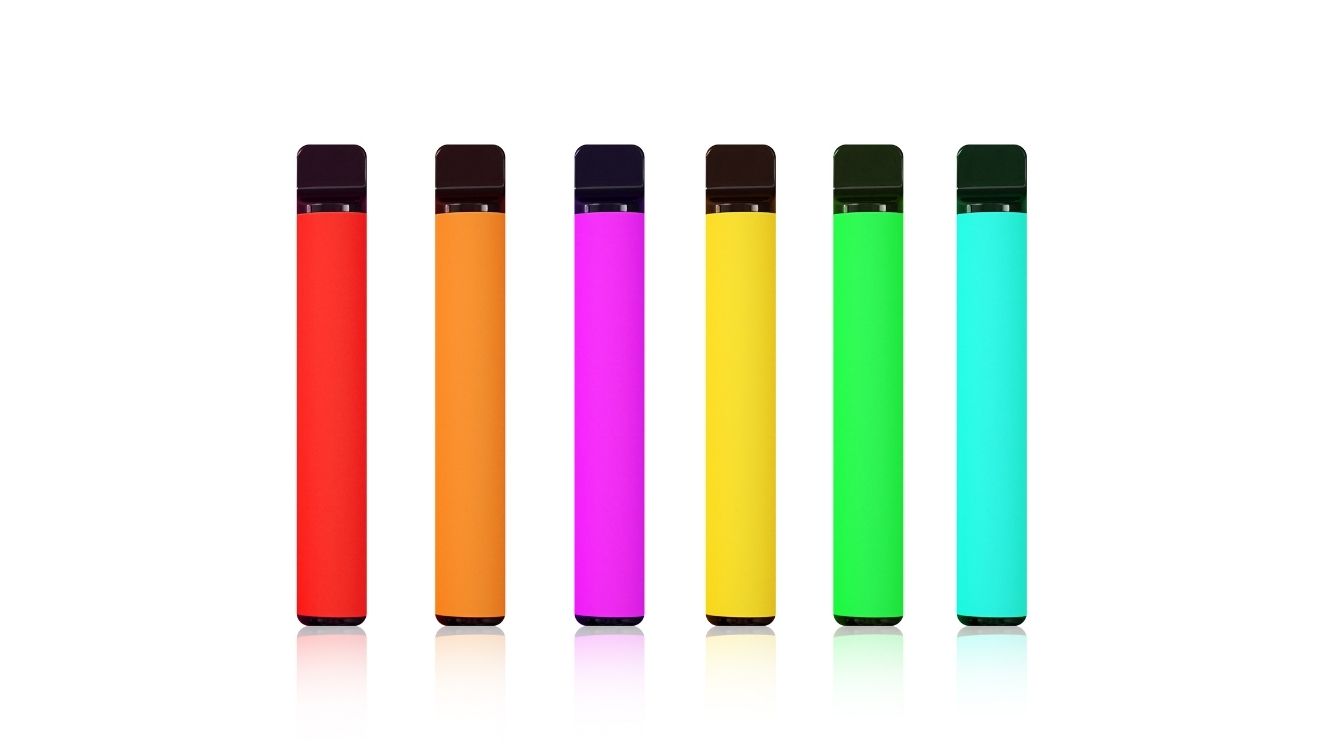 Different coloured vapes